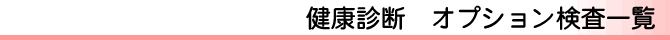 健康診断　オプション一覧