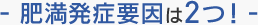 肥満発症要因は2つ！